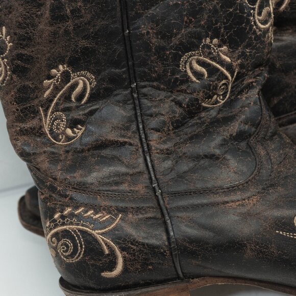 Circle G Cowgirl Boots Embroidered Western Snip Toe Bone Dragonfly Feminine Boho - Picture 13 of 16